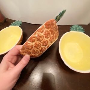•Pottery Barn• Vintage RARE Pineapple Bowls